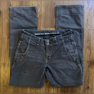 Dovetail Workwear Woman’s Day Construct Canvas Pants Size 6/32 Dark Brown/Grey